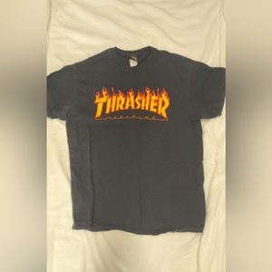 Black cotton graphic T-shirt